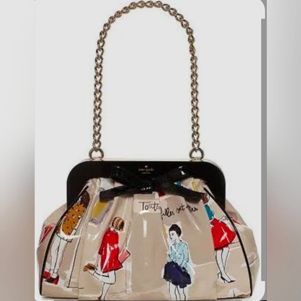 Kate Spade RARE‎ Garance Doré Collection Clutch Hand Shoulder Bag Kisslock Uniqu - Picture 4 of 15